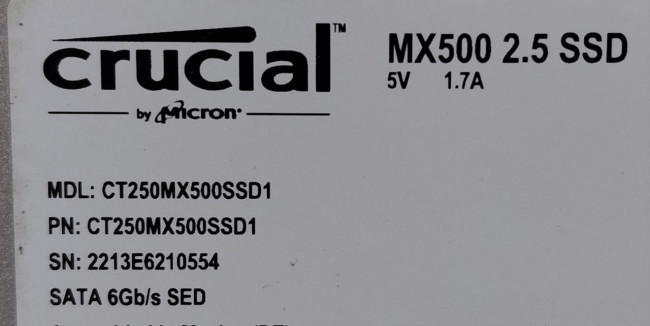 SSD-накопитель Crucial MX500 250GB 