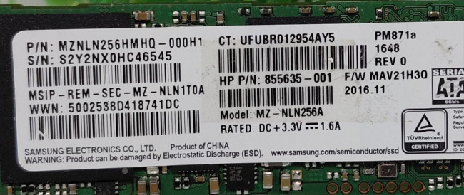 SSD-накопитель Samsung MZ-NLN256A 256GB M.2  