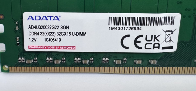 Оперативная память AData [AD4U320032G22-SGN] 32GB DDR4 3200MHz 