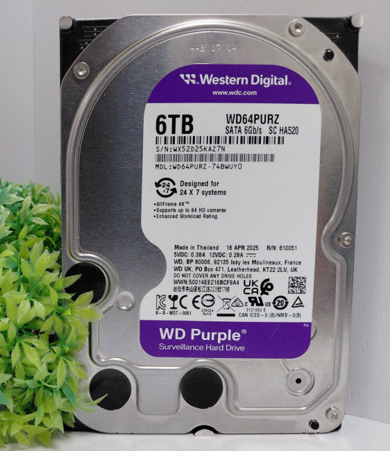 Жёсткий диск 3.5" WD Purple WD64PURZ 6TB 