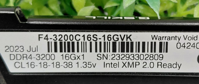 Оперативная память G.Skill F4-3200C16S-16GVK DDR4 16GB 3200Mhz Оперативная память G.Skill F4-3200C16S-16GVK DDR4 16GB 3200Mhz