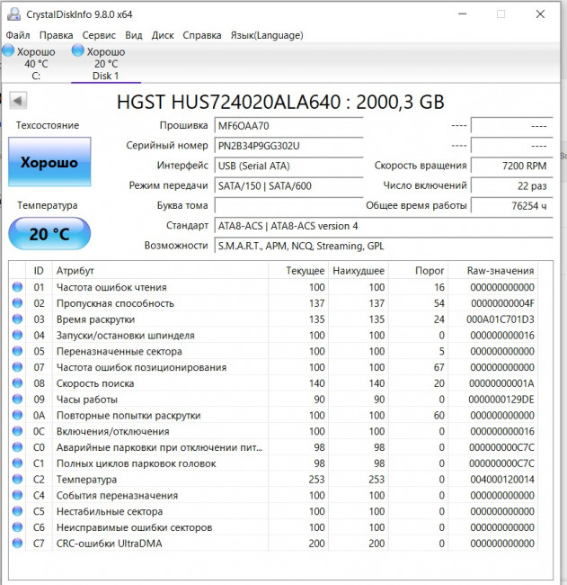 Жесткий диск 3.5" HGST 2 ТБ HUS724020ALA640 Жесткий диск 3.5" HGST 2 ТБ HUS724020ALA640