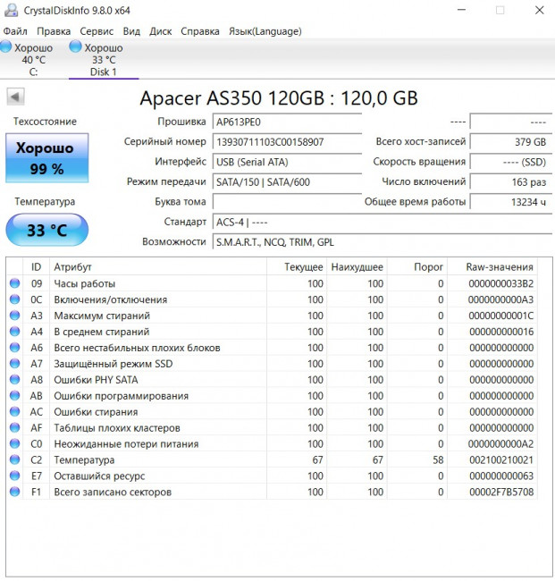 SSD-накопитель Apacer Panther 120GB