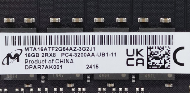 Оперативная память Micron MTA16ATF2G64AZ-3G2J1 DDR4 16Gb  3200 Мгц