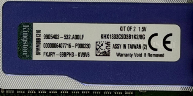 Оперативная память Kingston HyperX Blu KHX1333C9D3B1K2/8G (2x4) 8GB DDR3 1333 Мгц Оперативная память Kingston HyperX Blu KHX1333C9D3B1K2/8G (2x4) 8GB DDR3 1333 Мгц