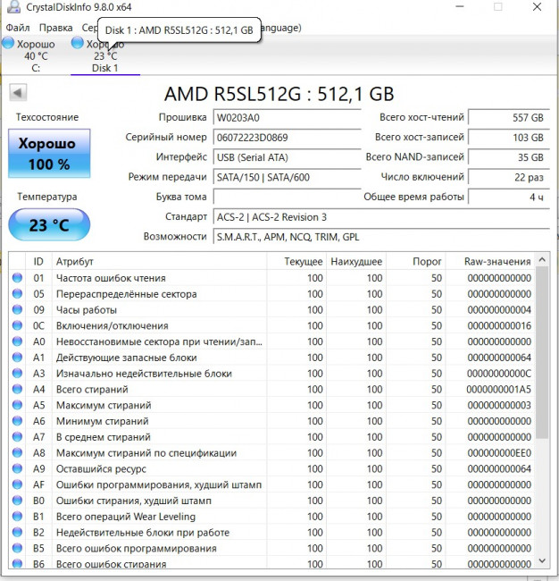 SSD-накопитель 2.5" AMD Radeon R5SL512G  512GB