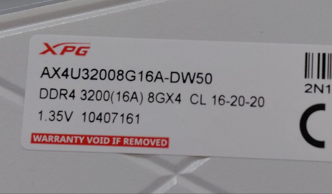 Оперативная память ADATA XPG Spectrix D50 RGB [AX4U32008G16A-DW50] 32GB(4x8GB)/DDR4