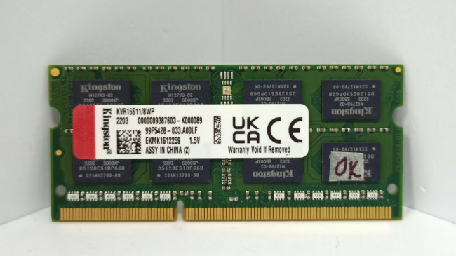 Оперативная память SO-dimm Kingston 8GB DDR3 1600MHz Оперативная память SO-dimm Kingston 8GB DDR3 1600MHz